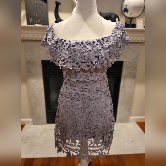 Dresses & Skirts - ASTR Orchard Lace Crochet Off the Shoulder Dress